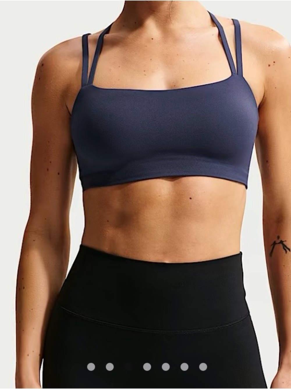 Nike Zenvy Navy Strappy Sports Bra with Double Crisscross Straps